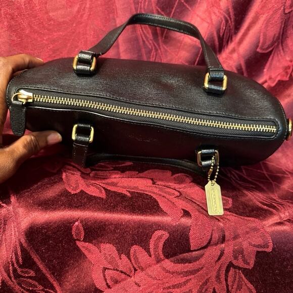 RARE Coach New York Black Saffiano Leather/ Polished Brass Satchel - Picture 3 of 6